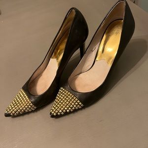 Black with gold studs MK heels 3”